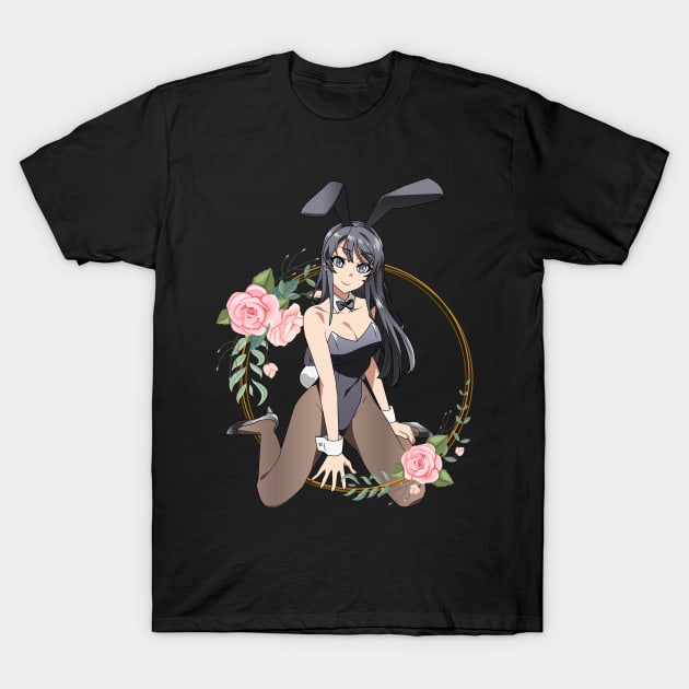 Bunny girl senpai - Mai Sakurajima T-Shirt by Hala Art